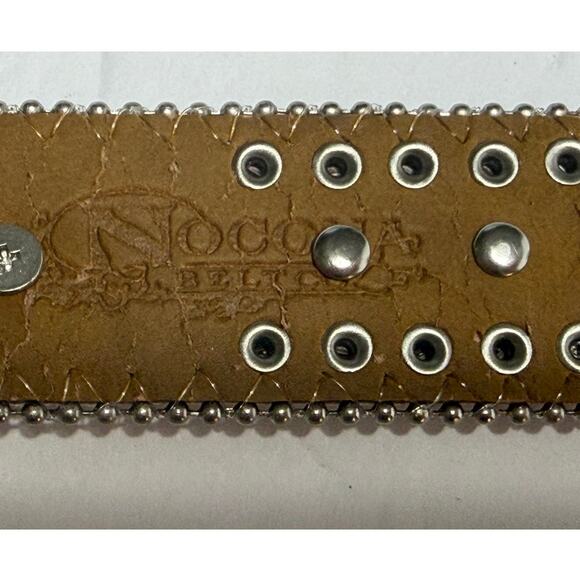 Nocona Pink Leather Western Belt Silver Horse Rhinestone and Studs size Small main image 9